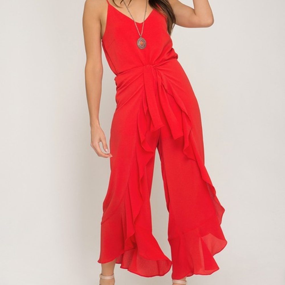 ⭐️Just In⭐️ Woven Cami Red Jumpsuit